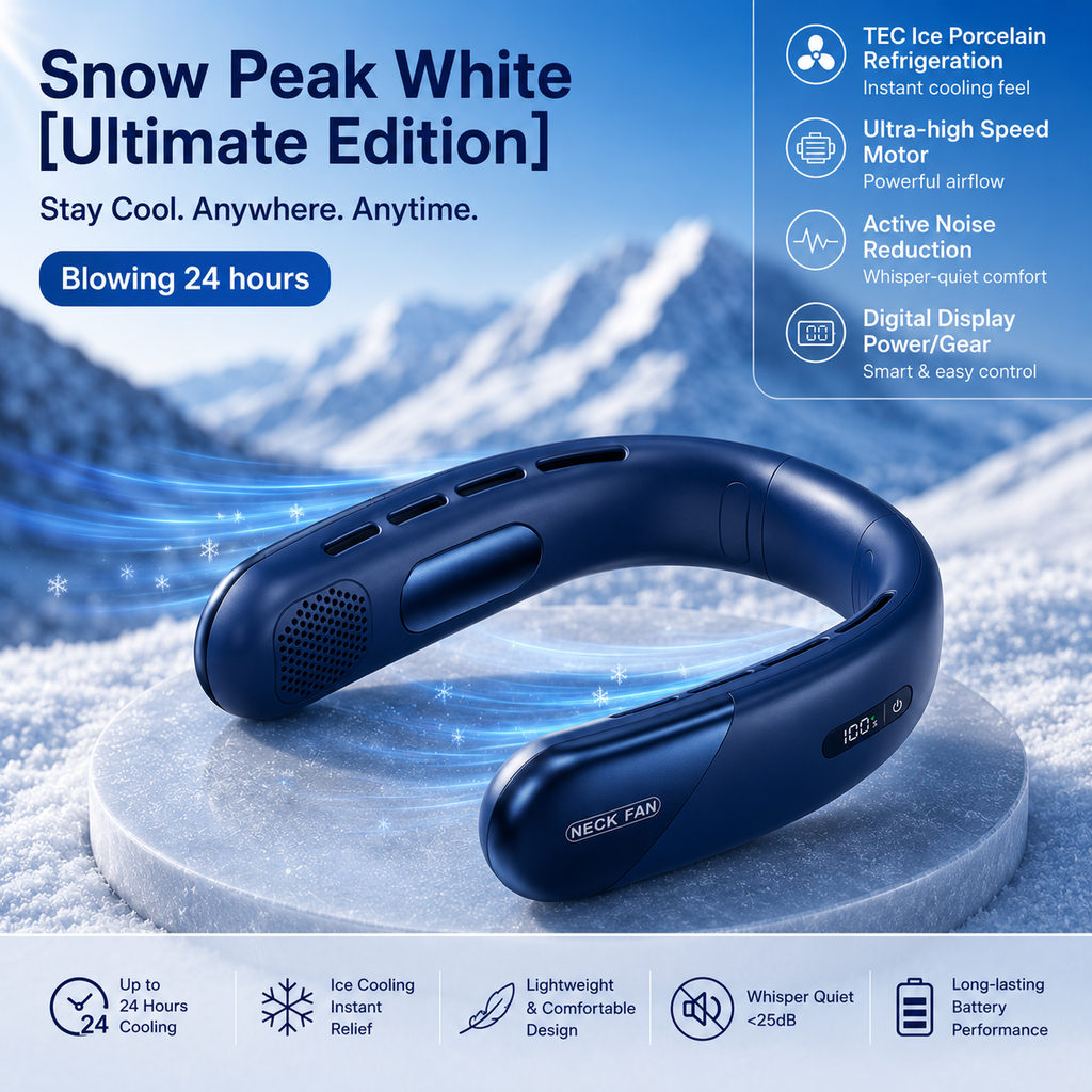 Mini USB Bladeless Fan with Digital Display | Silent and Portable
