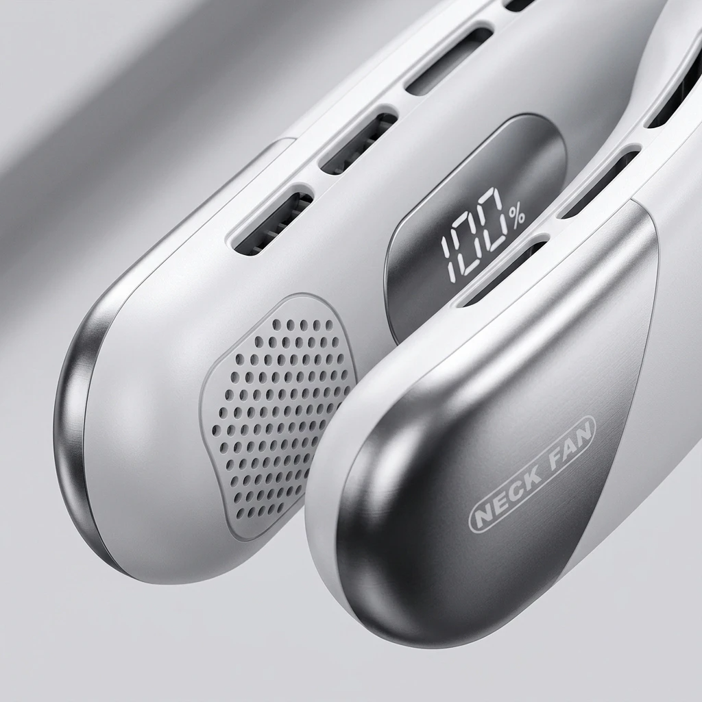 Mini USB Bladeless Fan with Digital Display | Silent and Portable